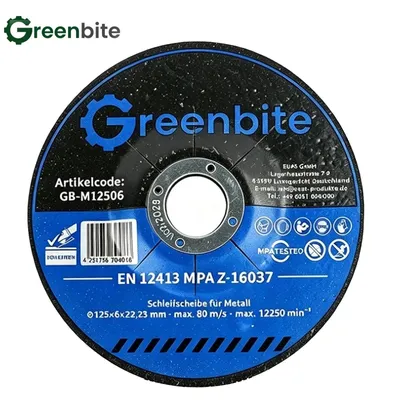 Produktbild von Greenbite Metall-Schleifscheibe Ø125x6x22,23mm Winkelschleifer Schleifscheibe
