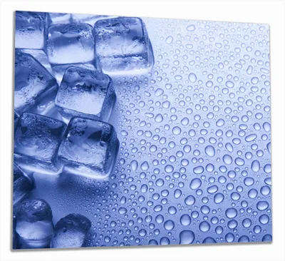 Produktbild von Wallario Herdabdeckplatte aus Glas, Größe 60 x 52 cm 2-teilig, Motiv Eiswürfel