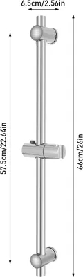 Produktbild von Verstellbare Duschgleitstange - Handbrausehalter - Edelstahl 304 + ABS - Polierte Oberfläche - Wandmontage - Höhenverstellbar