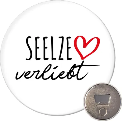 Produktbild von Huuraa Magnet Seelze verliebt 59mm Kühlschrankmagnet rund Flaschenöffner Geschenkidee