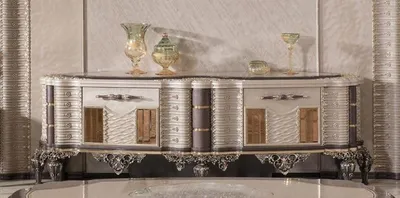 Produktbild von Casa Padrino Luxus Barock TV Schrank Grau / Braun / Gold - Handgefertigtes Massivholz Sideboard - Barock Wohnzimmer Möbel - Edel & Prunkvoll