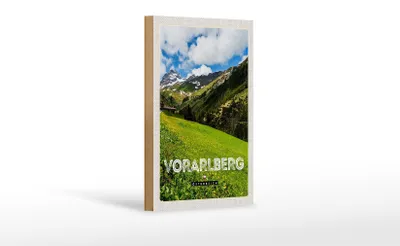 Produktbild von Holzschild Reise 12x18 cm Vorarlberg Österreich Wälder Natur