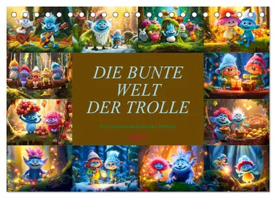 Produktbild von Die bunte Welt der Trolle (Tischkalender 2027 DIN A5 quer), CALVENDO Monatskalender