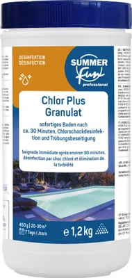Produktbild von Summer Fun Chlor Plus Granulat 1,2 kg - Stoßchlorung für Pools