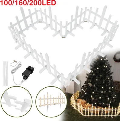 Produktbild von LARS360 LED Weihnachtsbaumzaun 3,5m 10 Stück Warmweiß Lampe, 8 Modi, IP44, Kunststoffzaun für Weihnachten, Hochzeit, Haus Deko