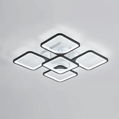 Immagine prodotto di Lampada a LED da soffitto, colore nero, ideale per il soggiorno, 64W, 5670 lumen