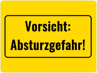Produktbild von Metallschild XXL in 28x38 cm mit Alkohol-Spruch Vorsicht: Absturzgefahr!