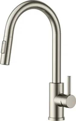 Produktbild von Küchenarmatur, Hochdruck Küchenarmatur, Ausziehbar 360° Drehbar, Einhebel Spülbeckenmischbatterie mit 3 Modi Dusche, Hohe Bogenarmatur, Küche, Gebürsteter Edelstahl