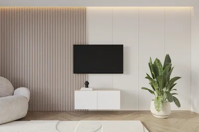 Produktbild von ALTDECOR TV-Schrank ELIO-W mit modernen Fronten, 100x40x40 Lowboard hängend, TV Möbel, TV Cabinet, Fernsehtisch, Fernsehschrank, TV Kommode, TV Tisch, TV Sideboard, TV Board - Artisan / Weiß
