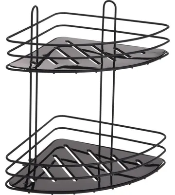 Produktbild von Duschablage - schwarz - Eckmodell - 20 x 20 x 23 cm