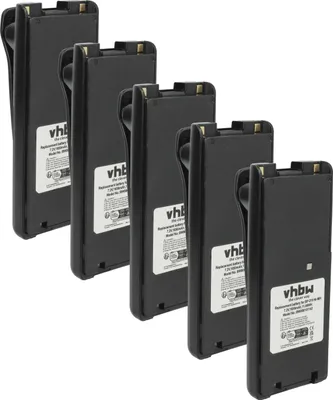 Produktbild von vhbw 5x Akku kompatibel mit Icom IC-A24, IC-F21, IC-F11S, IC-F11, IC-A6, IC-A24E Funkgerät, Walkie Talkie (1650 mAh, 7,2 V, NiMH) + Gürtelclip