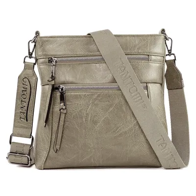 Produktbild von Umhängetasche damen, Mittelgroß Crossbody Bag, Schultertasche Handtaschen für Frauen mit Reißverschluss Verstellbar Abnehmbar Breiter Gurt
