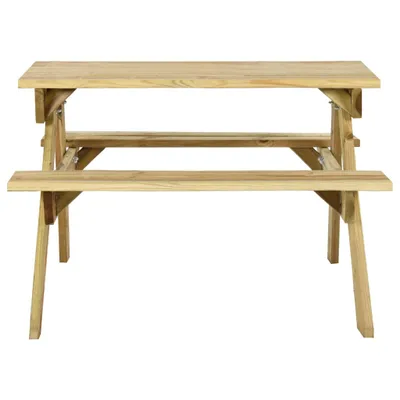 Produktbild von vidaXL Picknicktisch mit Bänken 110x123x73 cm Kiefernholz Imprägniert