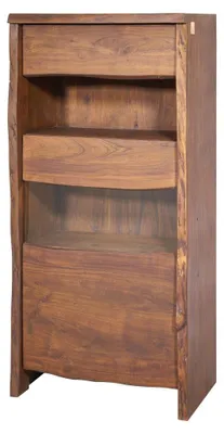 Produktbild von MASSIVMOEBEL24.DE Vitrine Akazie 71x45x147 braun lackiert PURE ACACIA #210