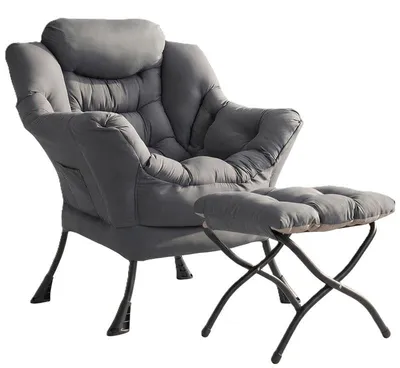 Immagine prodotto di Poltrona con tasca laterale e poggiapiedi C01005B, grigio scuro