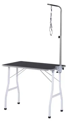 Image de Table de toilettage pour chiens avec attaches - Table pliante | Couleur : Noir | Dimensions : 61,5 x 91,5 x 76 cm