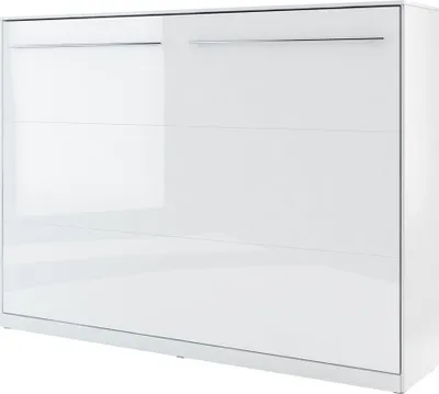 Produktbild von MIRJAN24 Schrankbett Concept Pro CP-04 Horizontal, Wandklappbett inkl. Lattenrost, Klappbett (140x200 cm, Weiß Matt / Weiß Hochglanz)