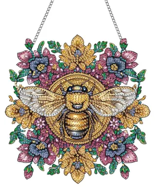 Productafbeelding van Diamantverfijning hanger, bij en bloem, 5D, met ketting, wanddecoratie set voor decoratie