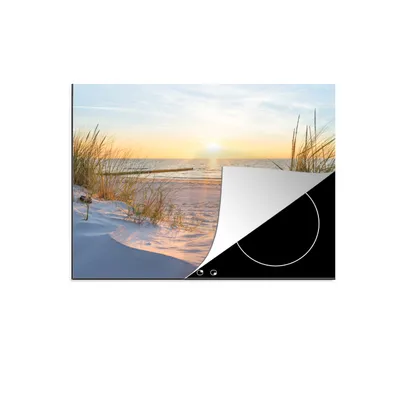 Obrázek produktu pro KitchenYeah® Krycí deska na sporák pláž - slunce - duna - tráva - písek - horizont, 57x51cm, dekorace do kuchyně, keramická krycí deska na sporák, krycí deska na sporák
