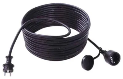 Productafbeelding van BACHMANN verlengsnoer, 3G1,5mm², type H07RN-F, rubber/neopreen, met beschermingscontact, zwart, 25 meter