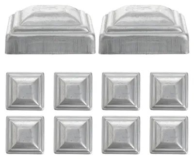 Productafbeelding van Omheiningspalen van metaal, 10 stuks, verzinkte paaldoppen, 6 x 6 cm