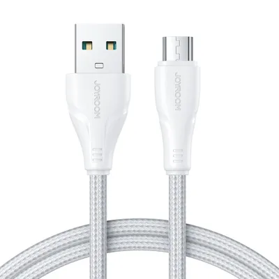 Obrázok produktu pre Kábel na rýchle nabíjanie a prenos dát Joyroom Surpass Series USB na Micro USB 2,4A 2 m biely (S-UM018A11)