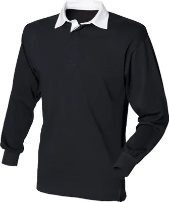 Produktbild von Front Row Herren Polo-Shirt, Langarm RW478 (M) (Schwarz/Weiß)