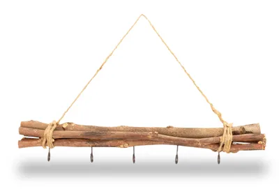 Produktbild von Maulbeeren Bündel in 50 / 80cm, mit 5/8 Haken und Kordel, Farbe:50cm natur geflammt | 5 Haken