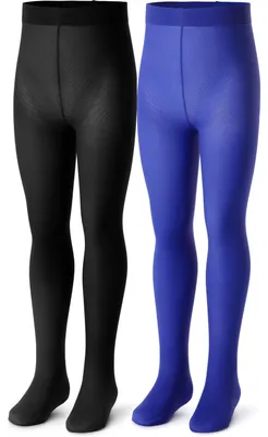 Produktbild von Bellivalini Kinder Strumpfhose Mikrofaser 2 Pack 40 DEN BLVFI1008 (Schwarz/Kornblume (2Pack), 92-98)