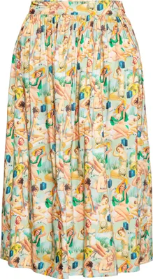 Produktbild von QUEEN KEROSIN Swing Wickelrock Mit Sommerlichem All-Over-Print Pin-Up Mehrfarbig S