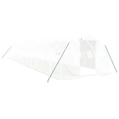 Obrázok produktu pre vidaXL Skleník s oceľovým rámom biely 42 m² 14x3x2 m