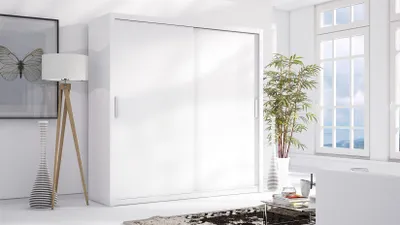 Produktbild von Schiebetürenschrank Schrank LUND Weiss matt 220x215 cm