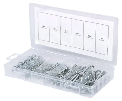 Zdjęcie produktu dla KS TOOLS Zestaw zawleczek sprężynowych, 1.8x33 - 3.9x75, 150 szt. ( 970.0060 )