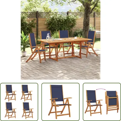 Produktbild von The Living Store Gartenstühle 4 Stk. Klappbar Massivholz Akazie und Textilene