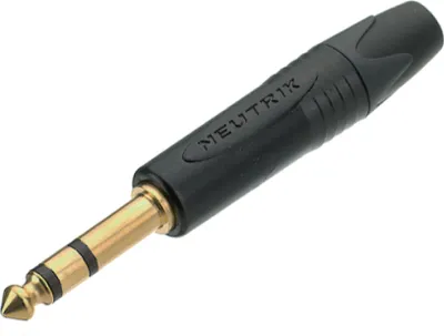 Produktbild von Neutrik, Professioneller Klinkenstecker 1/4" 3-polig Metall, Schwarz / Gold