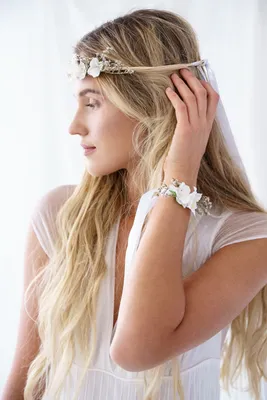 Immagine prodotto di di fiori per capelli con fiori artificiali diametro 18cm bianco