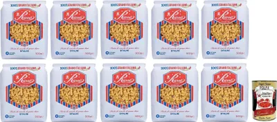 Produktbild von 10x Russo Ditalini N°112 Hartweizengrieß Pasta,100% Italienischer Weizen,500g-Packung + Italian Gourmet Polpa di Pomodoro 400g Dose