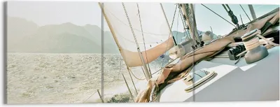 Produktbild von Bild auf Leinwand - Leinwandbild - 3 Teile - Yacht Segeln So - 150x50cm - Wand Bild - Wanddeko - Wandbilder - Leinwanddruck - Bilder - Wanddekoration - Leinwand bilder - Wandbild - CA150x50-4847