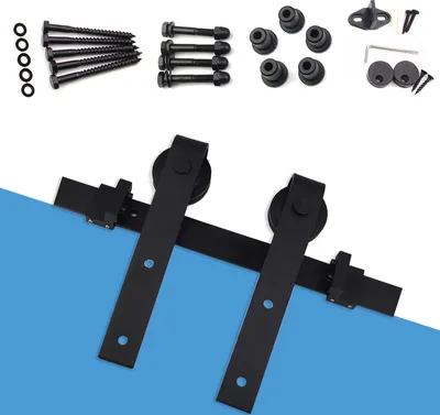 Immagine prodotto di Jopassy sistema di montaggio per porte scorrevoli set di binari di scorrimento porta in legno montaggio porta scorrevole 183/200cm