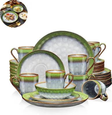 Obrázek produktu pro servírovací sada – 32 dílů – pro 8 osob – porcelán – jídelní sada – talíře, dezertní talíře, misky