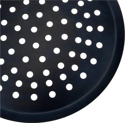 Image de Plaque à pizza en acier perforé - Bleue - Diamètre 10 mm - 32 cm