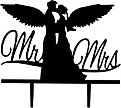 Immagine prodotto di Cake Topper acrilico "Angeli" NERO