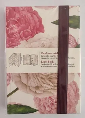 Image de Cahier A6, 224 pages, motif pivoines - Tassotti