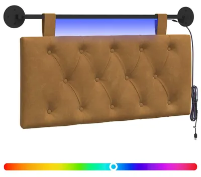 Produktbild von Hängendes Kopfteil Mit LED Licht Braun Samt
