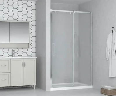 Produktbild von form&style Gleittür/Schiebetür MODENA 100 cm Profil chrom Klarglas Schmutzabweisende Glasbeschichtung Türanschlag rechts