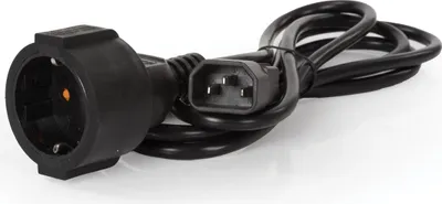 Produktbild von Perel Netzkabel, H05VV-F 3G1, 1.8 m, 2.5 A/230 V, 2500 W, Typ F auf C14, für innen, PVC, schwarz
