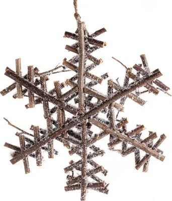 Produktbild von Deko Holzstern mit Kunst-Schnee