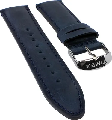 Produktbild von Timex Ersatzband┃Uhrenarmband Leder blau mit Naht 22mm für TW2P75400