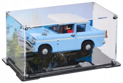 Produktbild von Blacked Brick Vitrine mit bedruckter Rückwand für LEGO® 76470 Harry Potter – Ford Anglia