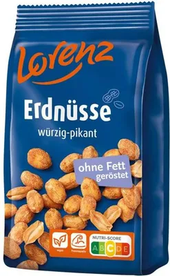 Produktbild von Lorenz Erdnüsse würzig pikant im Geschmack und ohne Fett geröstet 150g